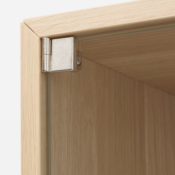IKEA EKET wall cabinet with glass door, 13 3/4x13 3/4x13 3/4 in White Stained Oak Effect, Ikea Ireland | 7128YCPUZ
