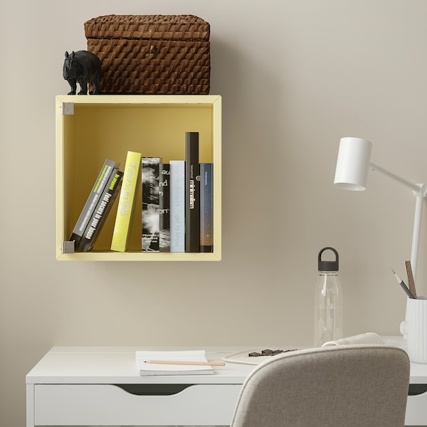 IKEA EKET wall cabinet with glass door, 13 3/4x13 3/4x13 3/4 in Pale Yellow, Ikea Ireland | 0983PMYKR
