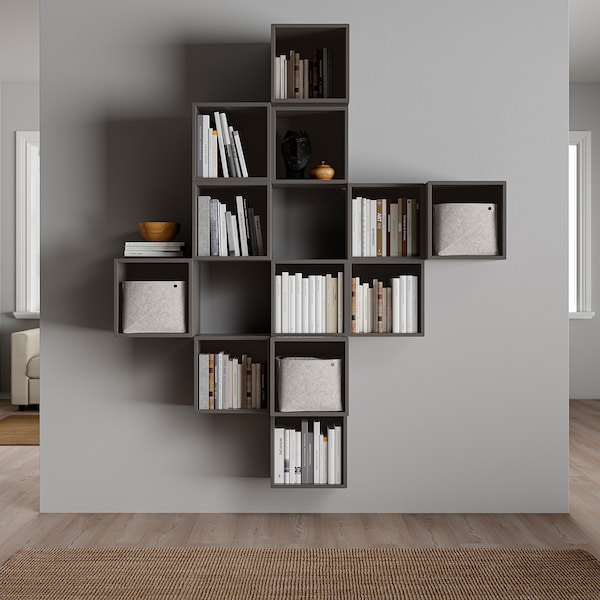 IKEA EKET wall-mounted cabinet combination, 68 7/8x13 3/4x82 5/8 in Dark Gray, Ikea Ireland | 6234USGQV