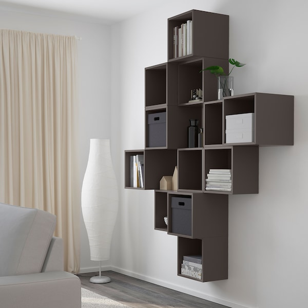 IKEA EKET wall-mounted cabinet combination, 68 7/8x13 3/4x82 5/8 in Dark Gray, Ikea Ireland | 6234USGQV