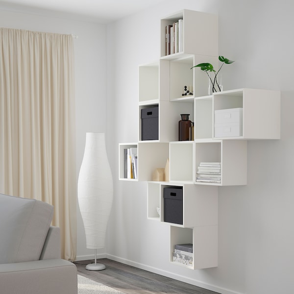 IKEA EKET wall-mounted cabinet combination, 68 7/8x13 3/4x82 5/8 in White, Ikea Ireland | 5937BNYAF