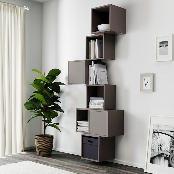 IKEA EKET wall-mounted cabinet combination, 31 1/2x13 3/4x82 5/8 in Dark Gray, Ikea Ireland | 0398NJGHL