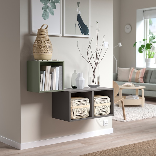 IKEA EKET wall-mounted cabinet combination, 41 3/8x13 3/4x27 1/2 in Gray / Green / Dark Gray, Ikea Ireland | 7908NJDHL