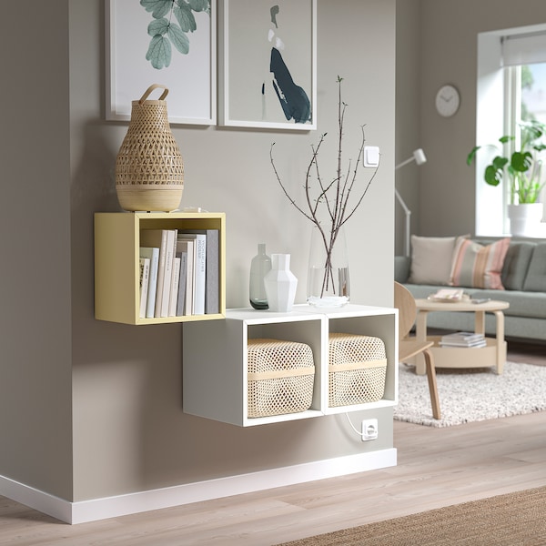 IKEA EKET wall-mounted cabinet combination, 41 3/8x13 3/4x27 1/2 in Pale Yellow / White, Ikea Ireland | 8213SZDJN