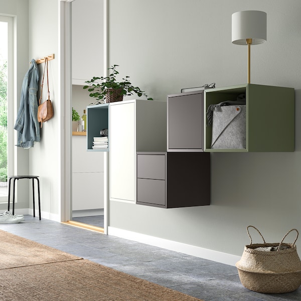 IKEA EKET wall-mounted cabinet combination, 68 7/8x13 3/4x27 1/2 in White / Multicolor, Ikea Ireland | 1902CVNEJ