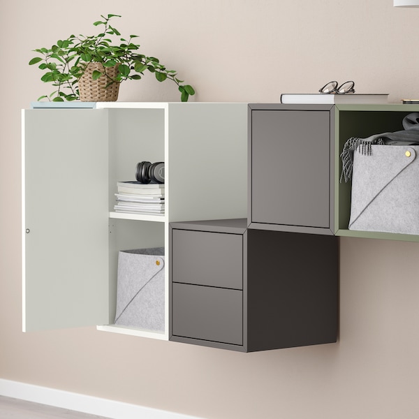 IKEA EKET wall-mounted cabinet combination, 68 7/8x13 3/4x27 1/2 in White / Multicolor, Ikea Ireland | 1902CVNEJ