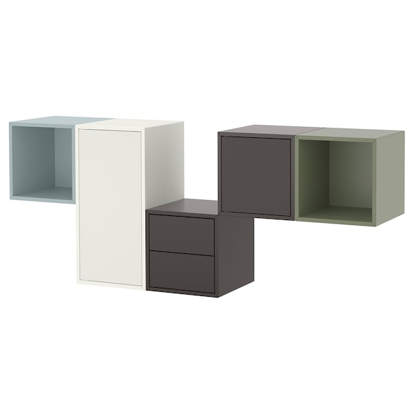 IKEA EKET wall-mounted cabinet combination, 68 7/8x13 3/4x27 1/2 in White / Multicolor, Ikea Ireland | 1902CVNEJ