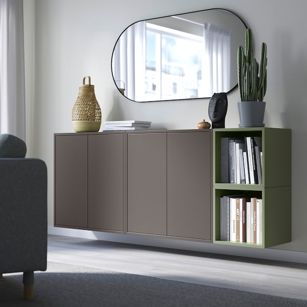IKEA EKET wall-mounted cabinet combination, 68 7/8x13 3/4x27 1/2 in Dark Gray / Gray / Green, Ikea Ireland | 3520URXEA