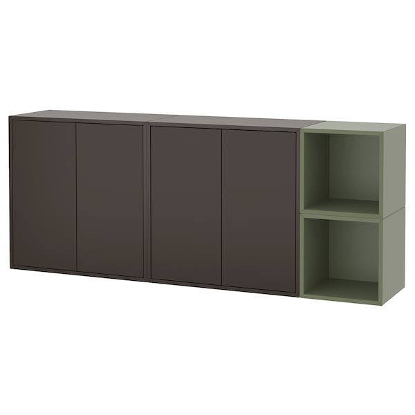 IKEA EKET wall-mounted cabinet combination, 68 7/8x13 3/4x27 1/2 in Dark Gray / Gray / Green, Ikea Ireland | 3520URXEA