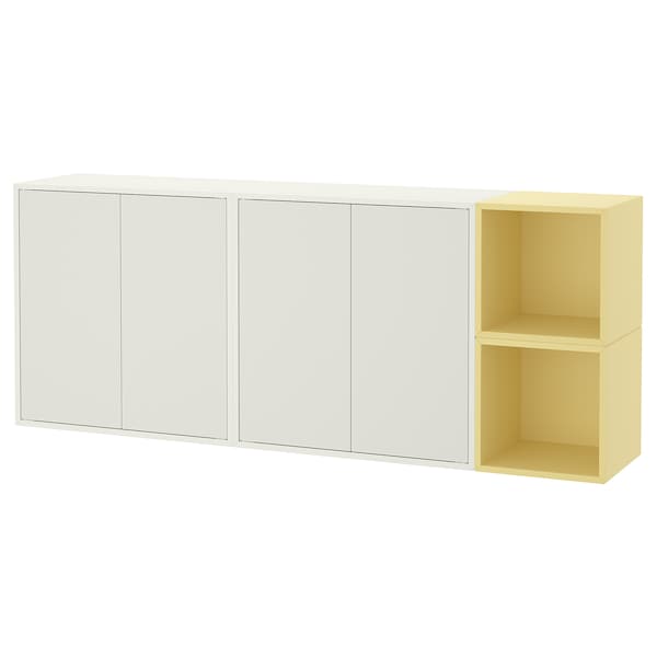 IKEA EKET wall-mounted cabinet combination, 68 7/8x13 3/4x27 1/2 in White / Pale Yellow, Ikea Ireland | 9806SKORX