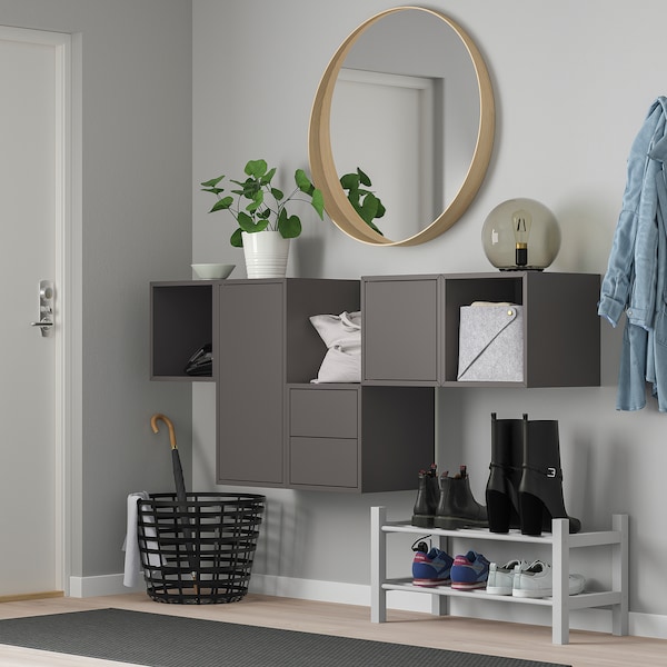 IKEA EKET wall-mounted cabinet combination, 68 7/8x13 3/4x27 1/2 in Dark Gray, Ikea Ireland | 3708FDSIA