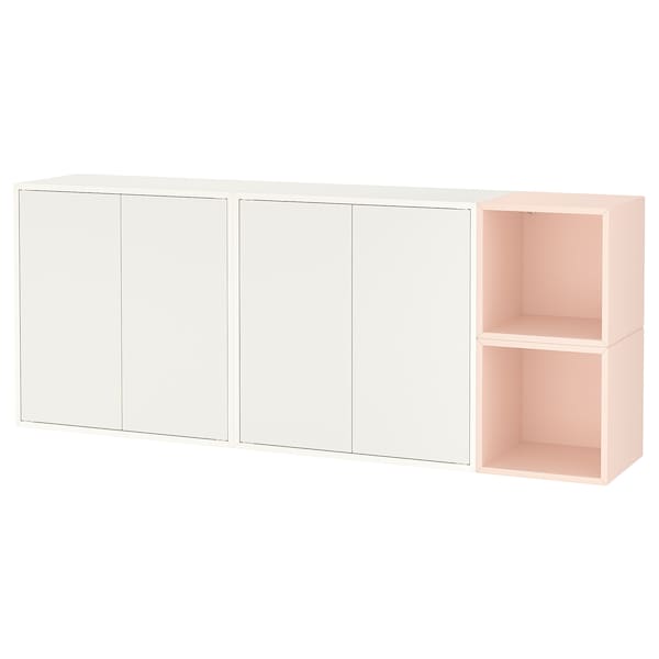 IKEA EKET wall-mounted cabinet combination, 68 7/8x13 3/4x27 1/2 in White / Pale Pink, Ikea Ireland | 5192HIFSW
