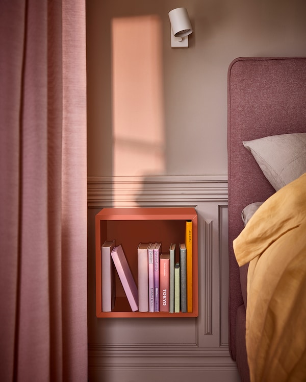 IKEA EKET wall-mounted shelving uni, 13 3/4x9 7/8x13 3/4 in Red / Brown, Ikea Ireland | 9750XQSZU