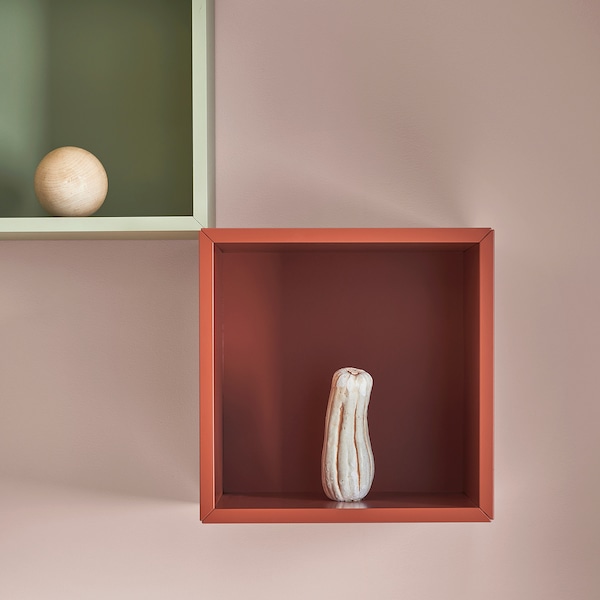 IKEA EKET wall-mounted shelving uni, 13 3/4x13 3/4x13 3/4 in Red / Brown, Ikea Ireland | 7984PMARY