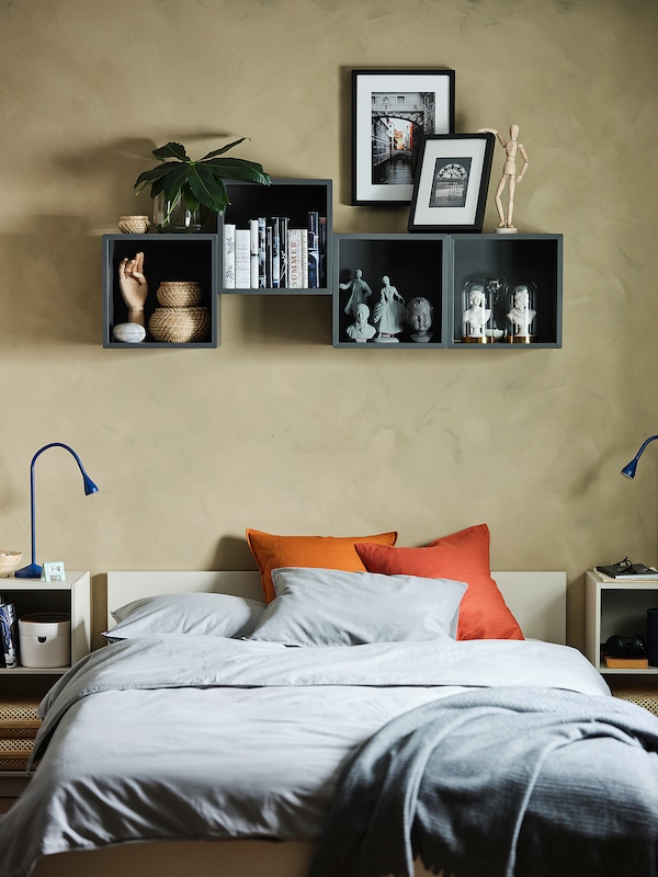 IKEA EKET wall-mounted shelving unit, 13 3/4x9 7/8x13 3/4 in Dark Gray, Ikea Ireland | 0512NPGJB
