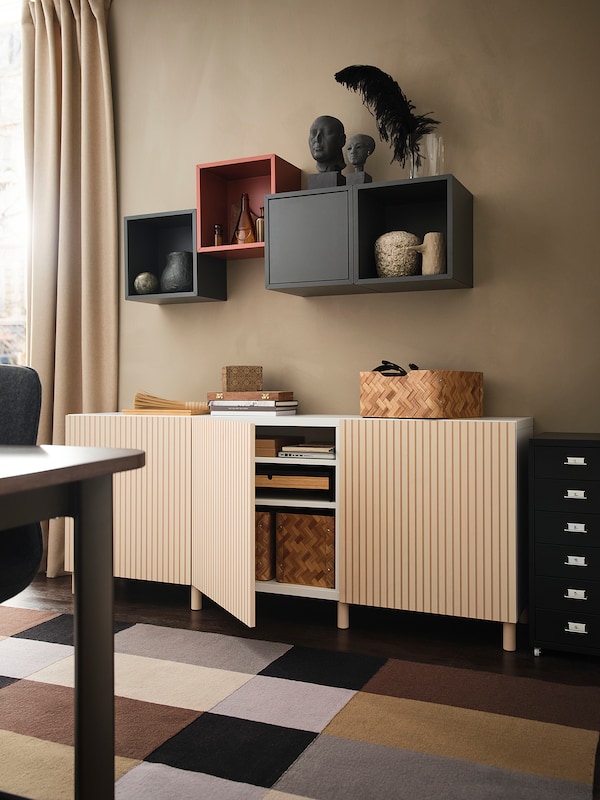 IKEA EKET wall-mounted shelving unit, 13 3/4x9 7/8x13 3/4 in Dark Gray, Ikea Ireland | 0512NPGJB