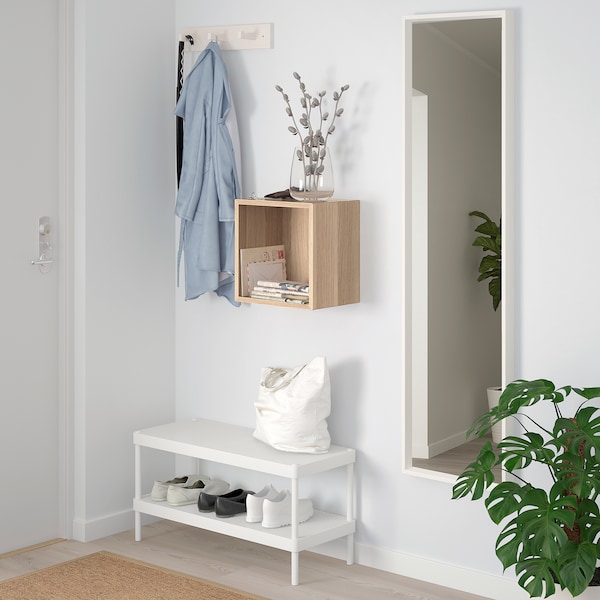 IKEA EKET wall-mounted shelving unit, 13 3/4x9 7/8x13 3/4 in White Stained Oak Effect, Ikea Ireland | 4970HQZYL