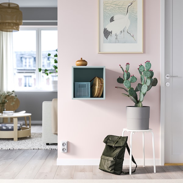 IKEA EKET wall-mounted shelving unit, 13 3/4x13 3/4x13 3/4 in Light Gray / Blue, Ikea Ireland | 7601IESPD