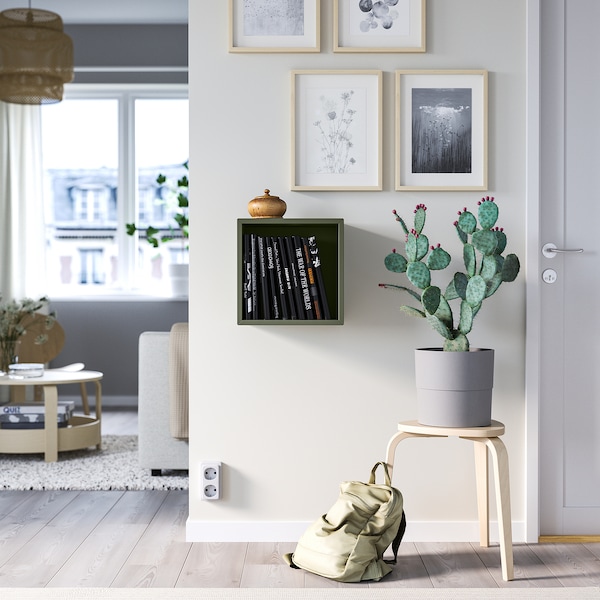 IKEA EKET wall-mounted shelving unit, 13 3/4x9 7/8x13 3/4 in Gray / Green, Ikea Ireland | 3814LAVWD
