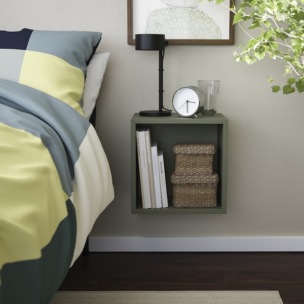 IKEA EKET wall-mounted shelving unit, 13 3/4x9 7/8x13 3/4 in Gray / Green, Ikea Ireland | 3814LAVWD