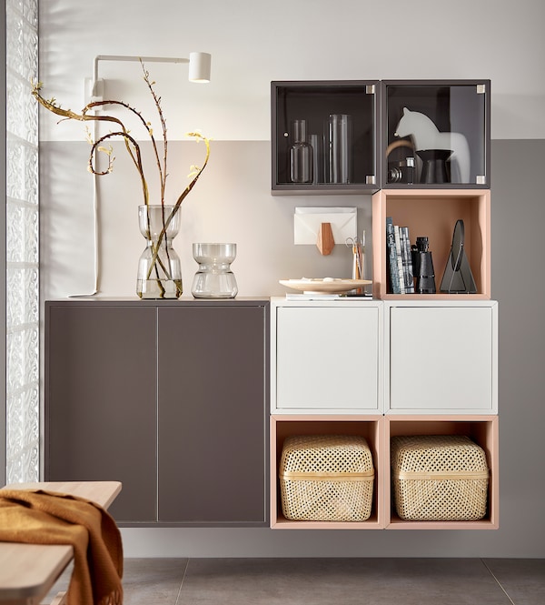 IKEA EKET wall-mounted shelving unit, 13 3/4x13 3/4x13 3/4 in Pale Pink, Ikea Ireland | 3124RZQNP