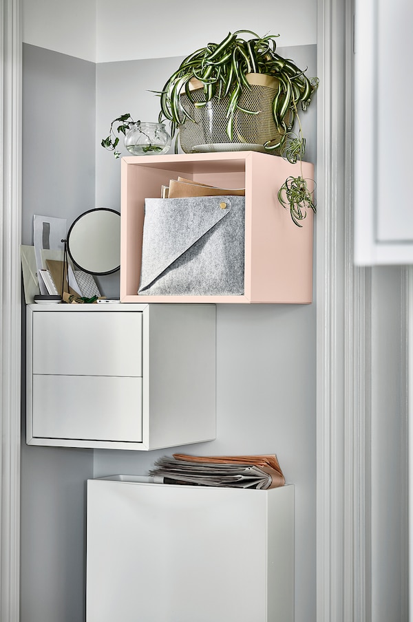IKEA EKET wall-mounted shelving unit, 13 3/4x13 3/4x13 3/4 in Pale Pink, Ikea Ireland | 3124RZQNP