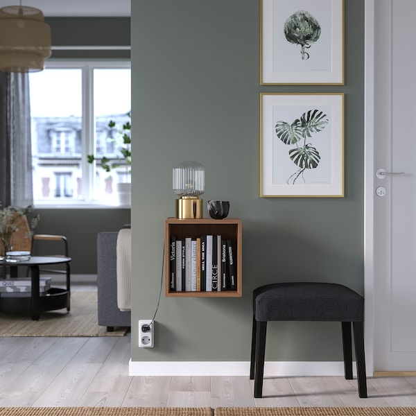 IKEA EKET wall-mounted shelving unit, 13 3/4x13 3/4x13 3/4 in Walnut Effect, Ikea Ireland | 0718ESGXZ