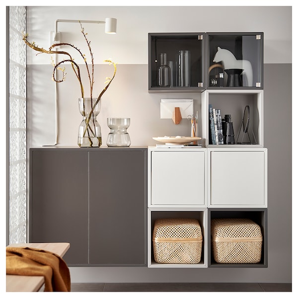 IKEA EKET wall-mounted shelving unit, 27 1/2x13 3/4x27 1/2 in Dark Gray, Ikea Ireland | 3956FZLYC