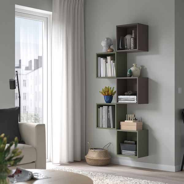 IKEA EKET wall-mounted storage combination Multicolor / Gray / Green, Ikea Ireland | 7495OXEIJ
