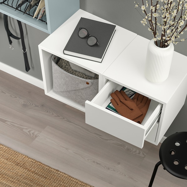IKEA EKET wall-mounted storage combination, 41 3/8x13 3/4x27 1/2 in White / Light Gray / Blue, Ikea Ireland | 0765UIOXH