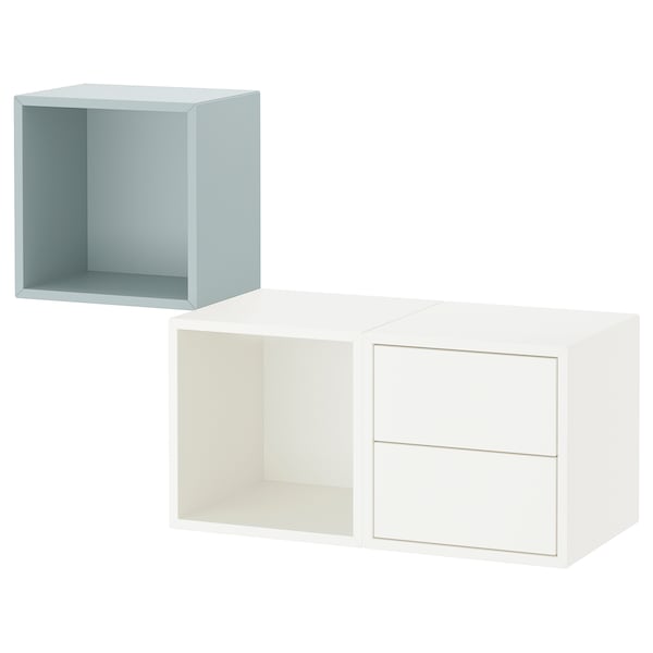 IKEA EKET wall-mounted storage combination, 41 3/8x13 3/4x27 1/2 in White / Light Gray / Blue, Ikea Ireland | 0765UIOXH