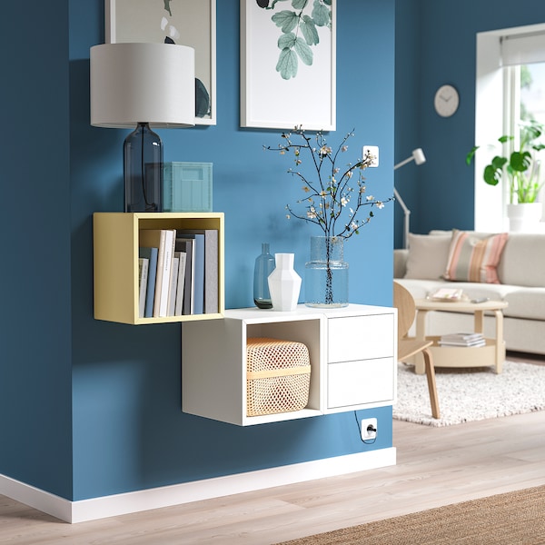 IKEA EKET wall-mounted storage combination, 41 3/8x13 3/4x27 1/2 in White / Pale Yellow, Ikea Ireland | 3578ZXPHQ