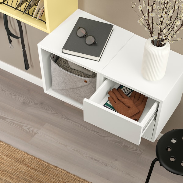 IKEA EKET wall-mounted storage combination, 41 3/8x13 3/4x27 1/2 in White / Pale Yellow, Ikea Ireland | 3578ZXPHQ