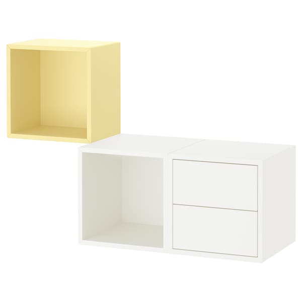 IKEA EKET wall-mounted storage combination, 41 3/8x13 3/4x27 1/2 in White / Pale Yellow, Ikea Ireland | 3578ZXPHQ