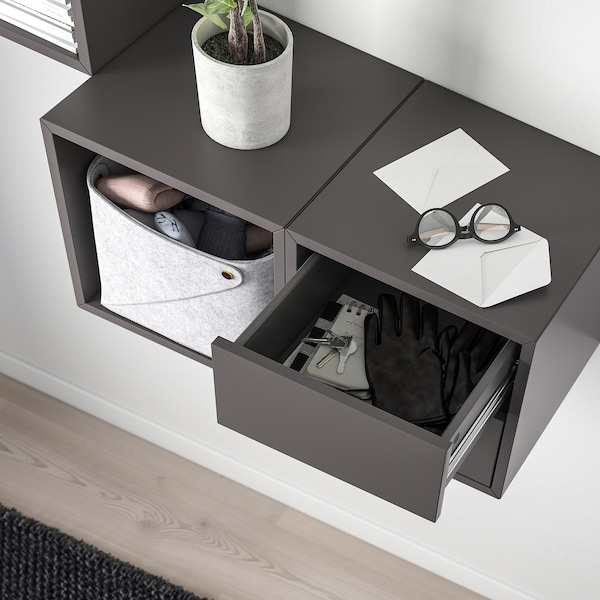 IKEA EKET wall-mounted storage combination, 41 3/8x13 3/4x27 1/2 in Dark Gray, Ikea Ireland | 7810UWBOQ