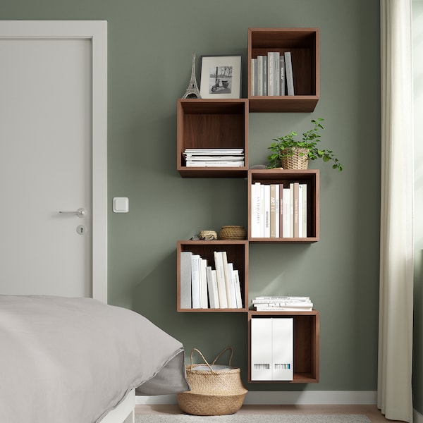 IKEA EKET wall-mounted storage combination, walnut effect, 27 1/2x9 7/8x68 7/8 in, Ikea Ireland | 0438NJYAE