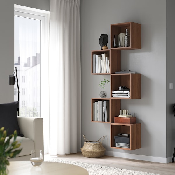 IKEA EKET wall-mounted storage combination, walnut effect, 27 1/2x9 7/8x68 7/8 in, Ikea Ireland | 0438NJYAE