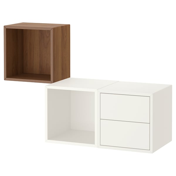 IKEA EKET wall-mounted storage combination, 41 3/8x13 3/4x27 1/2 in White / Walnut Effect, Ikea Ireland | 9348GCEAJ