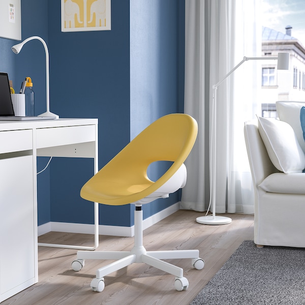 IKEA ELDBERGET / MALSKÄR swivel chair Yellow / White, Ikea Ireland | 1260PYIBT