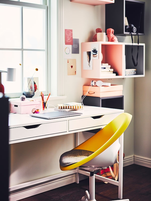 IKEA ELDBERGET / MALSKÄR swivel chair Yellow / White, Ikea Ireland | 1260PYIBT