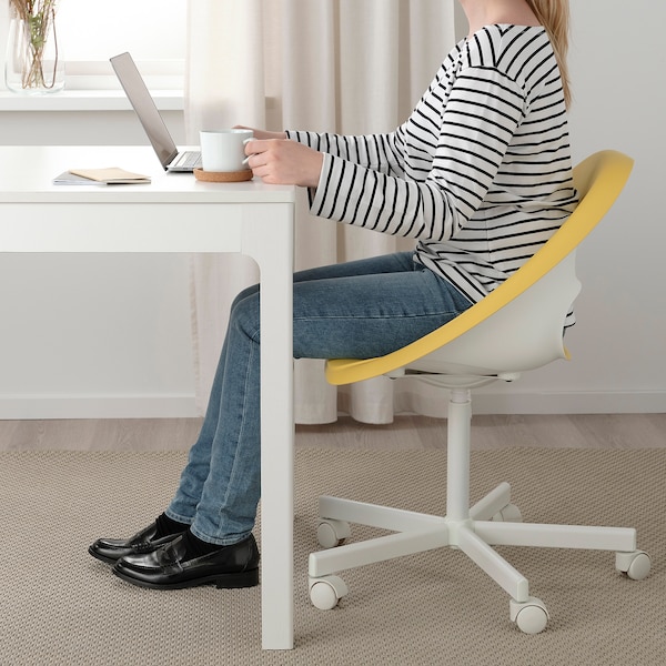 IKEA ELDBERGET / MALSKÄR swivel chair Yellow / White, Ikea Ireland | 1260PYIBT