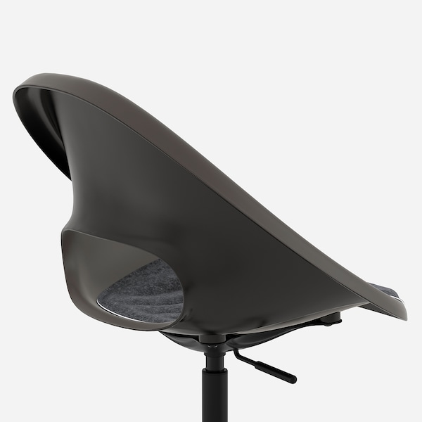 IKEA ELDBERGET / MALSKÄR swivel chair + pad, black Dark Gray / Black, Ikea Ireland | 0617KEABW