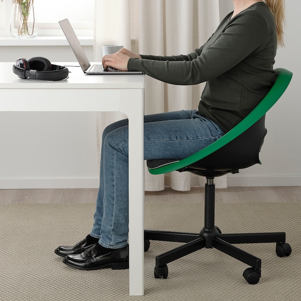 IKEA ELDBERGET / MALSKÄR swivel chair + pad Green Black / Dark Gray, Ikea Ireland | 2734JVSMZ