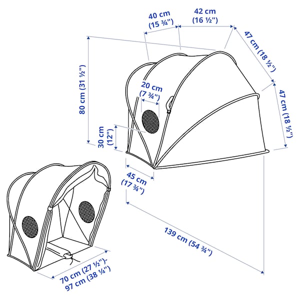 IKEA ELDFLUGA bed tent, 70/97 Blue / Green, Ikea Ireland | 1362THCUZ