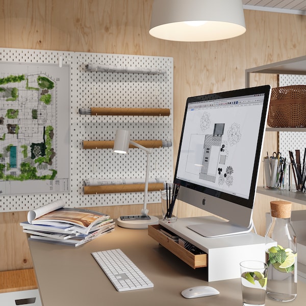 IKEA ELLOVEN monitor stand with drawer White, Ikea Ireland | 9420VSDWA