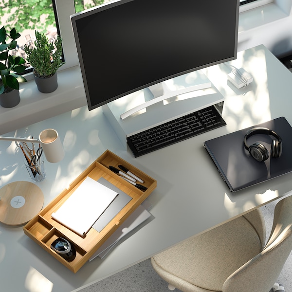 IKEA ELLOVEN monitor stand with drawer White, Ikea Ireland | 9420VSDWA