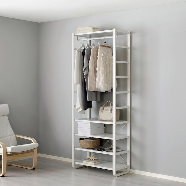 IKEA ELVARLI wardrobe combination, white, 33 1/4x15 3/4x85 in, Ikea Ireland | 0491DONEA