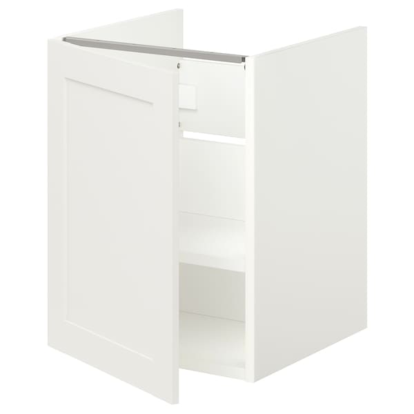 IKEA ENHET Bathroom vanity with 1 door, 18x18 3/4x24 in White / White Frame, Ikea Ireland | 1384LJNDM