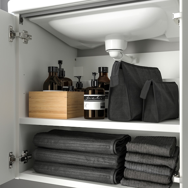IKEA ENHET Bathroom vanity with 2 doors, 24x18 3/4x24 in White, Ikea Ireland | 1362ZKPBO