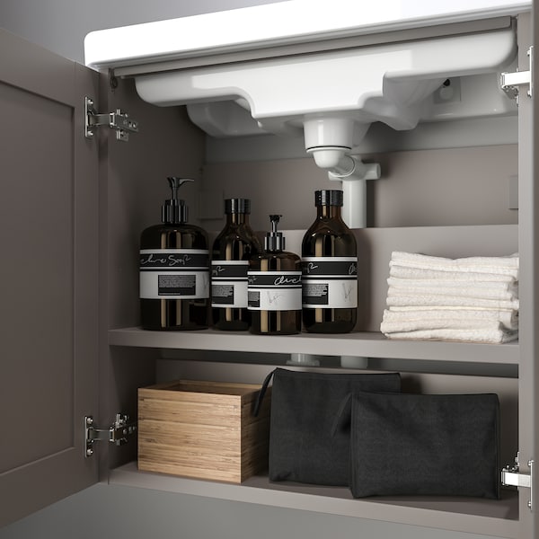 IKEA ENHET Bathroom vanity with 2 doors, 24x12 3/4x24 in Gray / Gray Frame, Ikea Ireland | 9814HWNDO